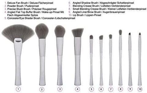 Smoke 'n Mirrors 10 Piece Metalized Brush Set with Bag